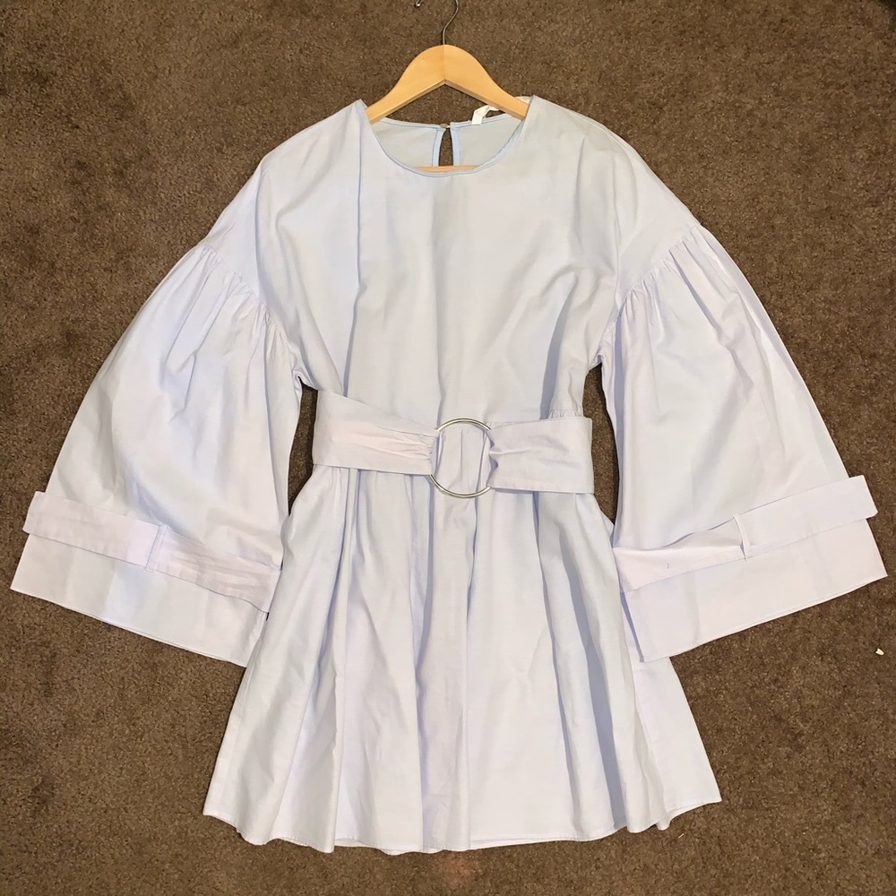 Zara Trafaluc Collection Blue Belted A-Line Dress